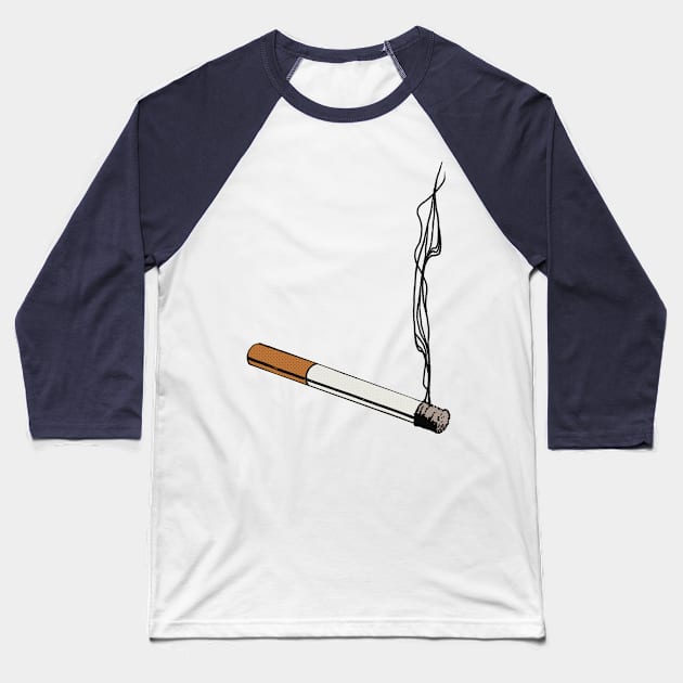 Minimal Cigarette Design Baseball T-Shirt by CultOfRomance